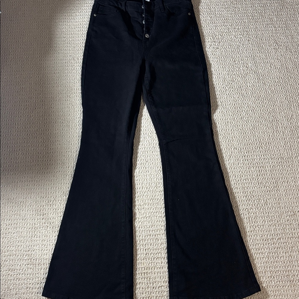 And now this  Black Flare Wide Leg Jeans